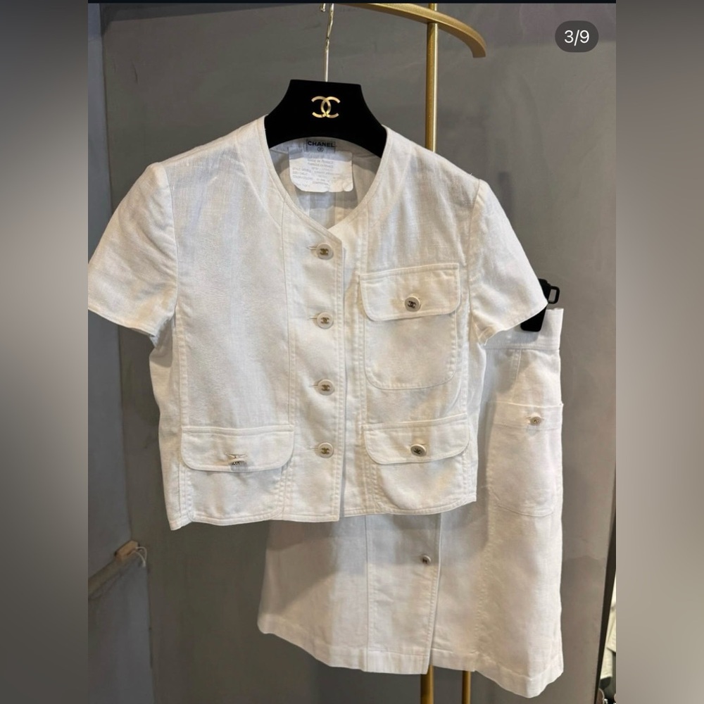 Chanel Linen Skirt Suit Set